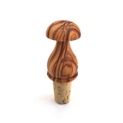 Bottle cap mushroom stopper cork handmade from olive wood