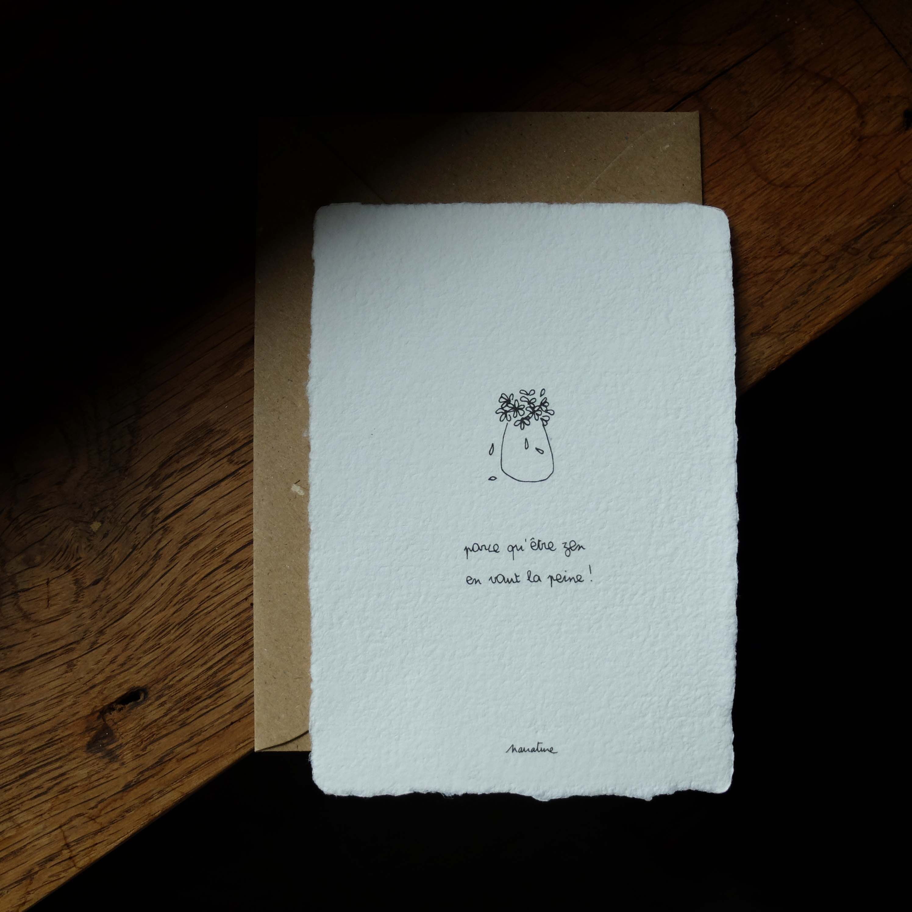 Zen - cartoncino 1015 carta fatta a mano e busta riciclata