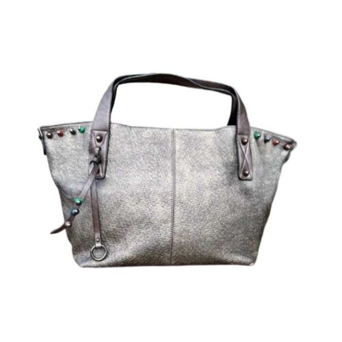 Bolso London con borlas color gris plata