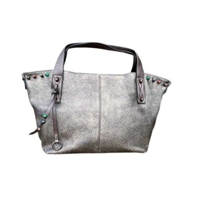 London bag with silver gray tassels