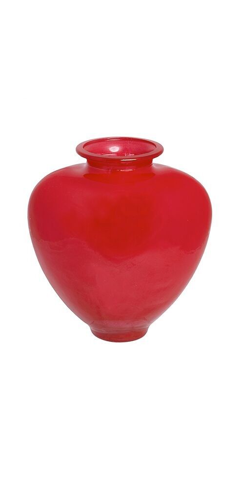 Modern glass vase in red.  Origin: Spain  Dimension: 25x17x25cm EE-011R