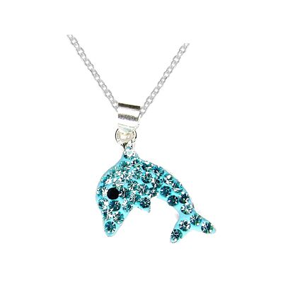 Beautiful Aqua Dolphin Necklace