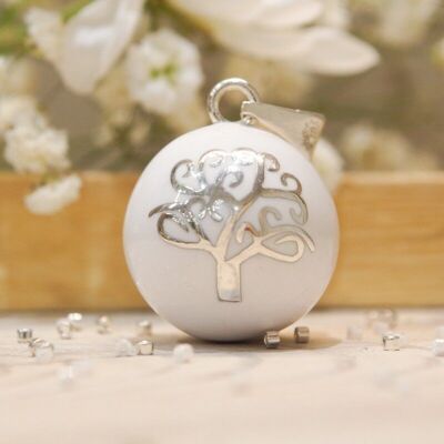 Pregnancy bola Tree of life White silver plated
