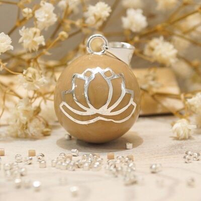 Silver plated cappuccino lotus flower maternity bola