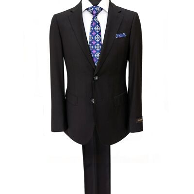 Black Twill Slim Fit Suit_Black