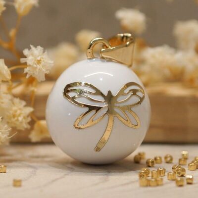 Maternity bola Libellule White yellow gold plated