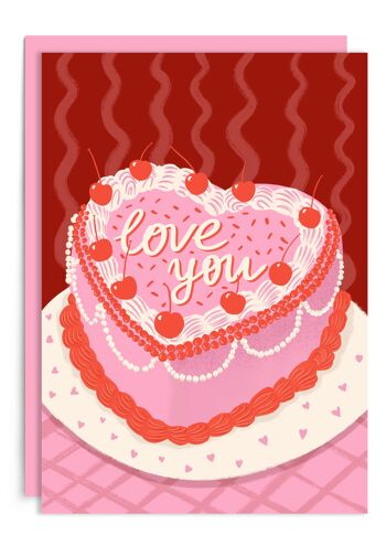 Je t'aime | Carte de gâteau de la Saint-Valentin | Carte d'anniversaire 2