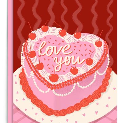 Ti amo | Biglietto per torta di San Valentino | Carta di anniversario