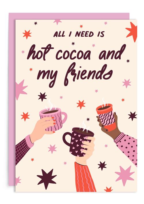 Hot Cocoa And Friends | Bestie Card | Birthday Best Friend