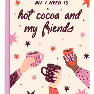 Cacao chaud et amis | Carte Bestie | Anniversaire Meilleur ami