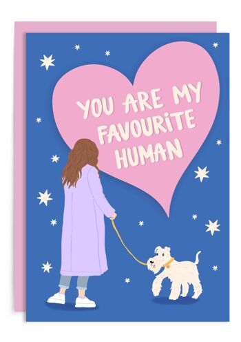 Tu es mon humain préféré | Carte Saint Valentin du chien 1