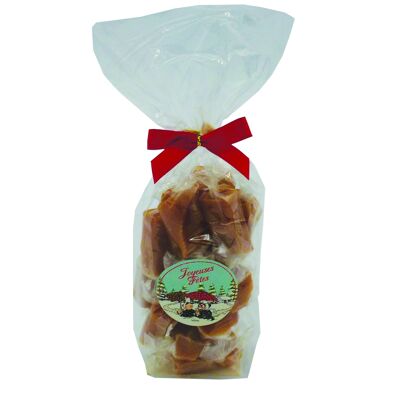 Bag of salted butter caramels "happy holidays" 140g x 12