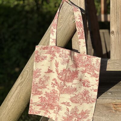 tote bag in toile de jouy