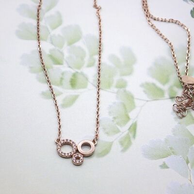 Necklace Bubbels 925 silver rose gold plated