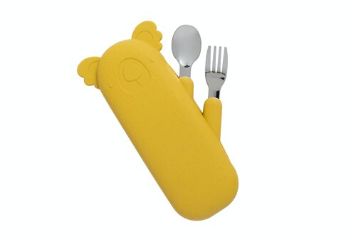 Zoe the Koala Cutlery set and Case Mustard
