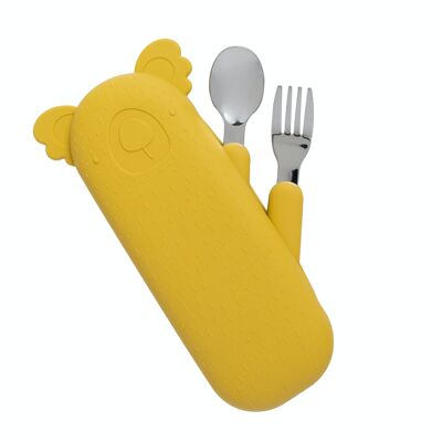 Zoe the Koala Cutlery set and Case Mustard