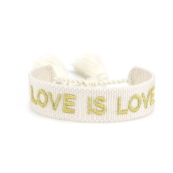 Bracelet Boho LOVE IS LOVE Blanc Poudré