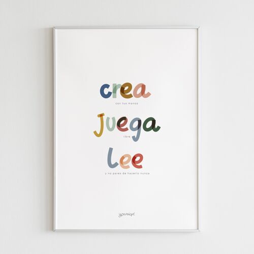 Lámina / Print / Ilustración - Cree, juega, lee