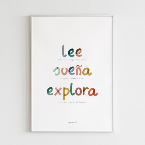 Lámina / Print / Ilustración - Lee, sueña, explora