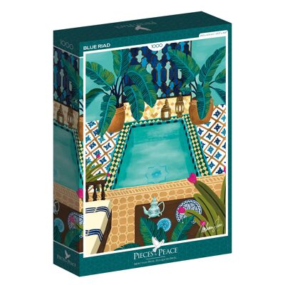 Blaues Riad - Puzzle mit 1000 Teilen