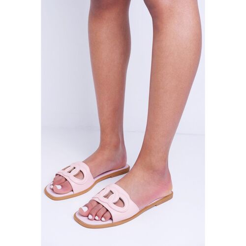 Pastel Pink Slip On Slider Sandals