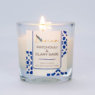 Patchouli and Clary Sage Essential Oil Candle 30g