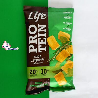 Snack proteico con legumbres Life Protein sabor hierbas aromáticas 40 gr