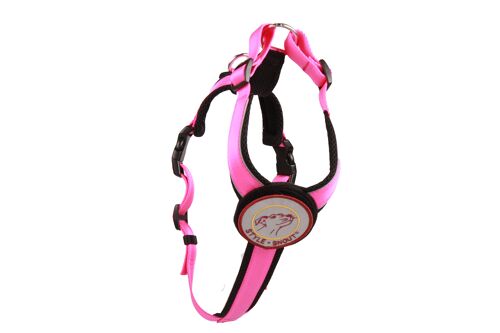 Brustgeschirr - Patch&Style - Pink-Black - M - Hunde ab 18kg/50cm