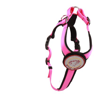 Brustgeschirr - Patch&Style - Pink-Black - M - Hunde ab 18kg/50cm