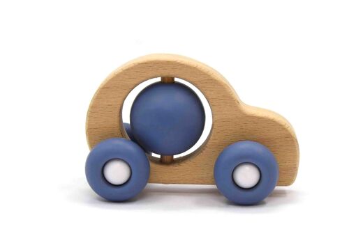 Car in silicone and wood in blue