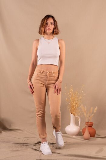 Jean Femme Slim beige en coton bio - Lila 2