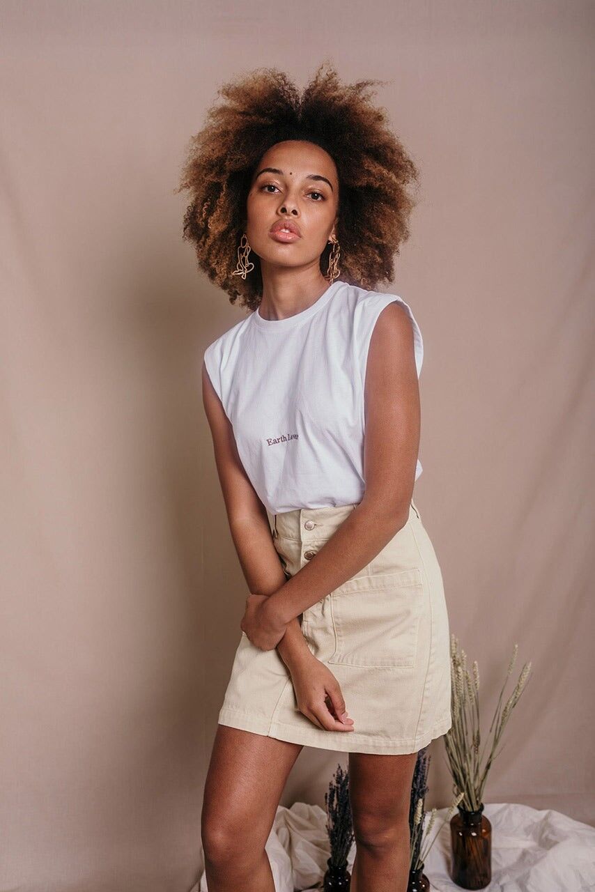 Weißes Damen-T-Shirt aus Bio-Baumwolle - Olympe Earth Lover