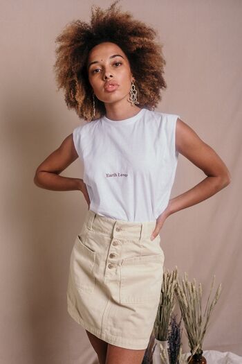 Tee-shirt Femme blanc en coton bio - Olympe Earth Lover 2