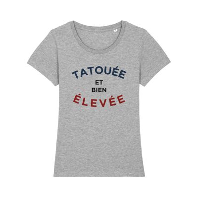 CAMISETA DE HEATHER TATUAJEADA Y MARRÓN