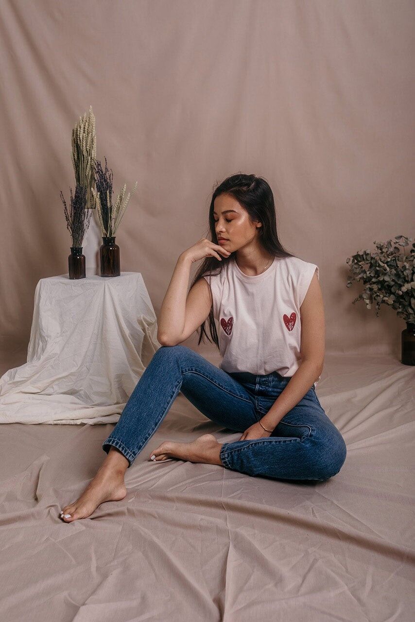 Damen-Sand-T-Shirt aus Bio-Baumwolle - Olympe Coeurs