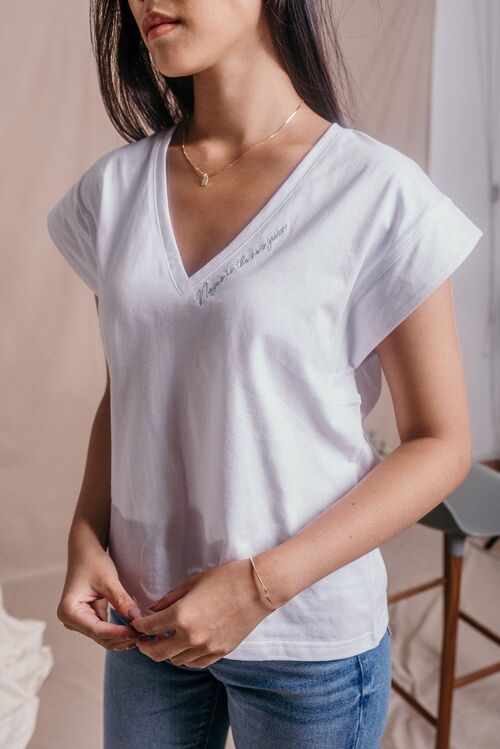 Tee-shirt Femme blanc en coton bio - Delphine Nagev