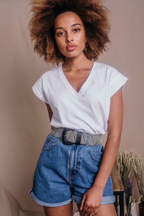 Tee-shirt Femme blanc en coton bio - Delphine La vie en vert