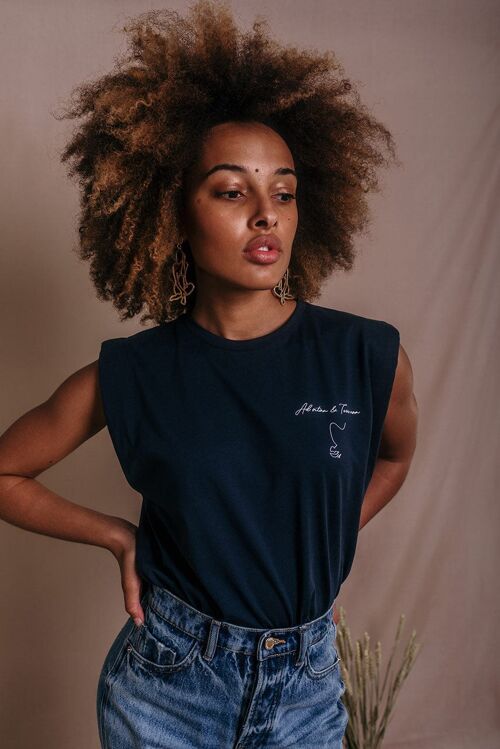 Tee-shirt Femme marine en coton bio - Olympe Ad Vitam