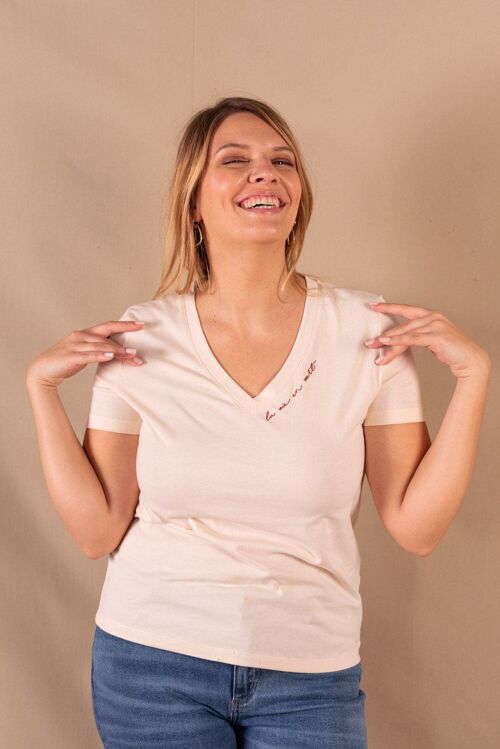 Tee-shirt Femme sable en coton bio - Cathy La vie en vert