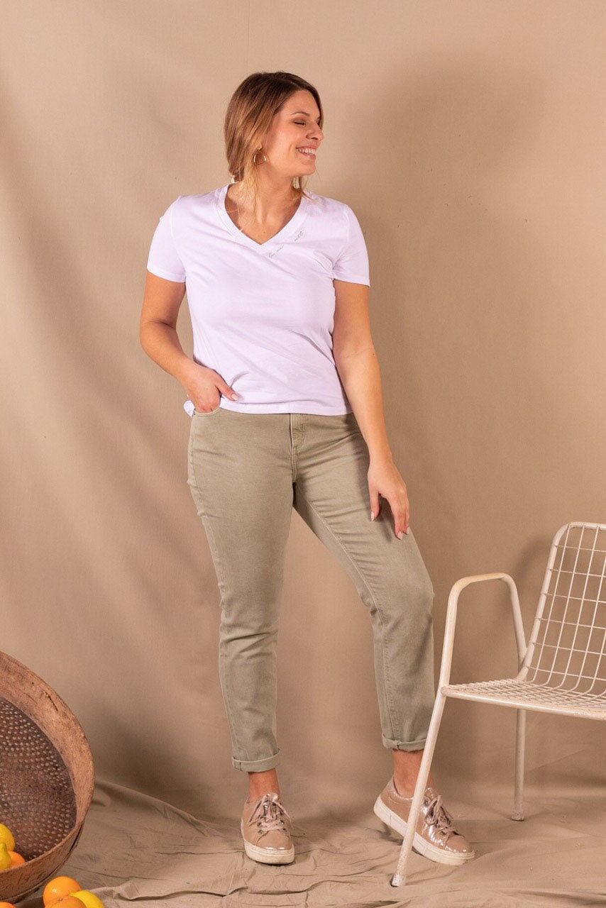 Weißes Damen-T-Shirt aus Bio-Baumwolle - Cathy La vie en vert