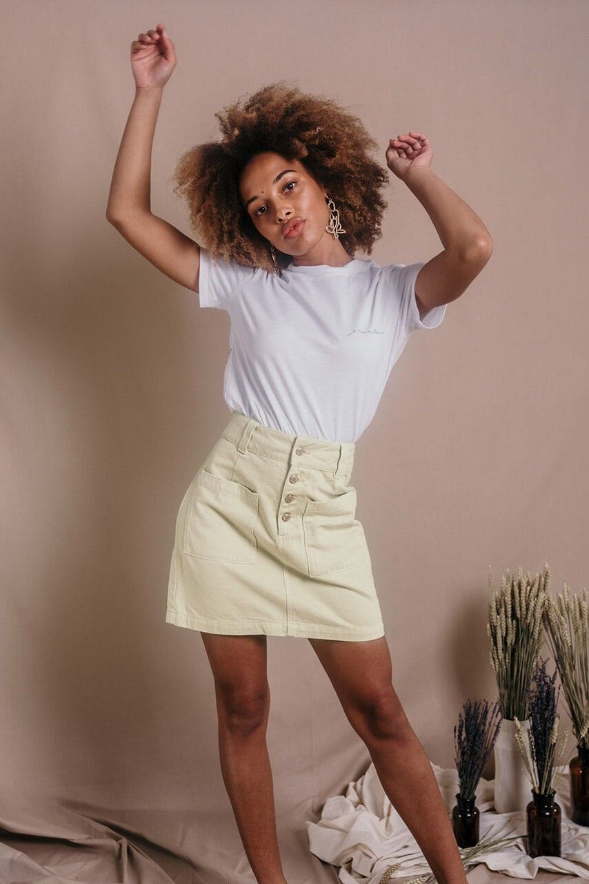 Weißes Damen-T-Shirt aus Bio-Baumwolle - Agathe Green Tee