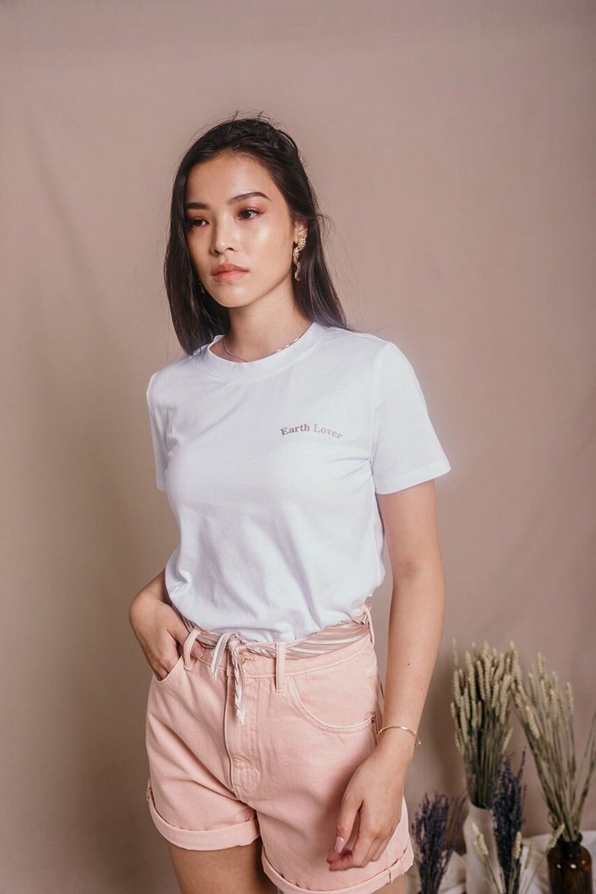 Weißes Damen-T-Shirt aus Bio-Baumwolle - Agathe Earth Lover