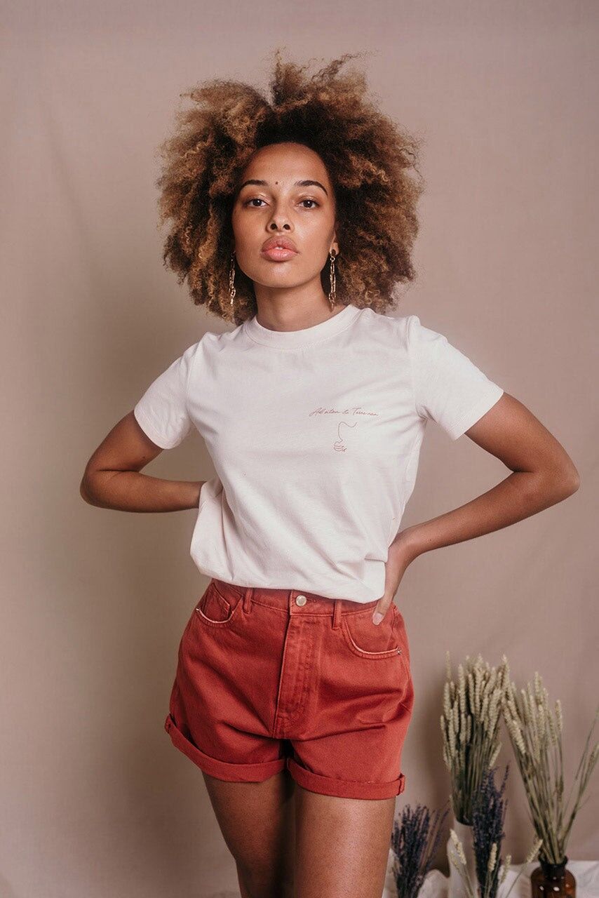 T-shirt sabbia da donna in cotone biologico - Agathe Advitam