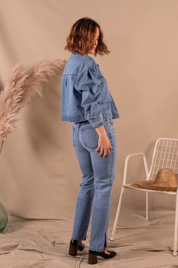 Veste en jean Femme bleu clair en coton bio - Jeanne 3