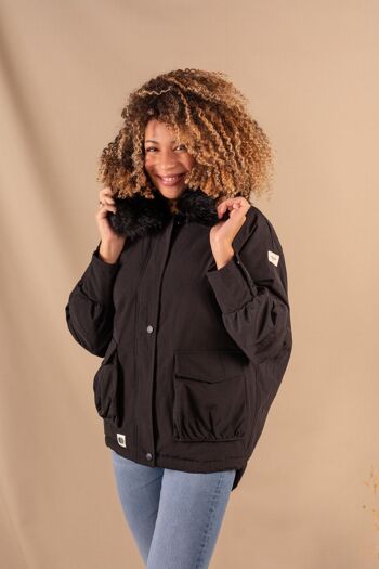 Parka Femme Black en polyester recyclé - Charlotte 1