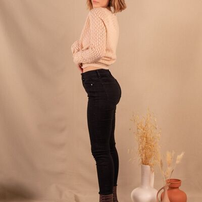 Women's skinny black jeans in organic cotton - Valentine