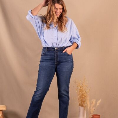 Jeans dritti blu scuro da donna in cotone biologico - Paloma