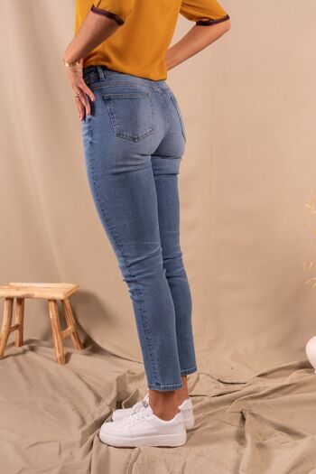 Jean Femme Slim bleu clair en coton bio Lila 4