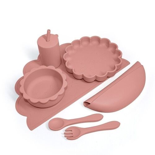 7 pcs. toddler eating set terra cotta