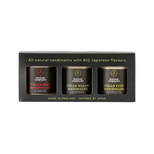 Vegan Mayonnaise 3 Jar Gift Pack – Wasabi, Yuzu & Miso Mayonnaise (3 x 175g) x 6